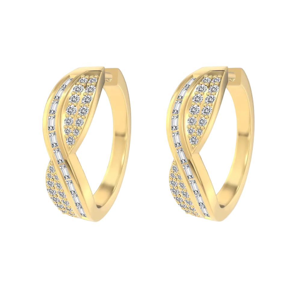 Gold Pavé Zircon Cluster Stud Earrings
