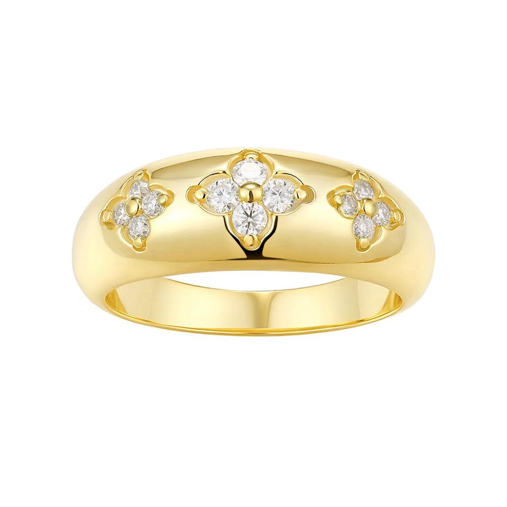 Triple Moissanite Fleur Ring