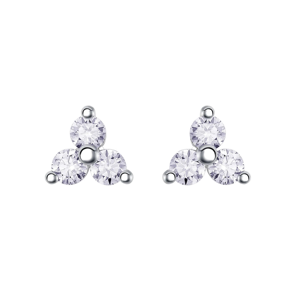 Moissanite Trinity Stud Earrings
