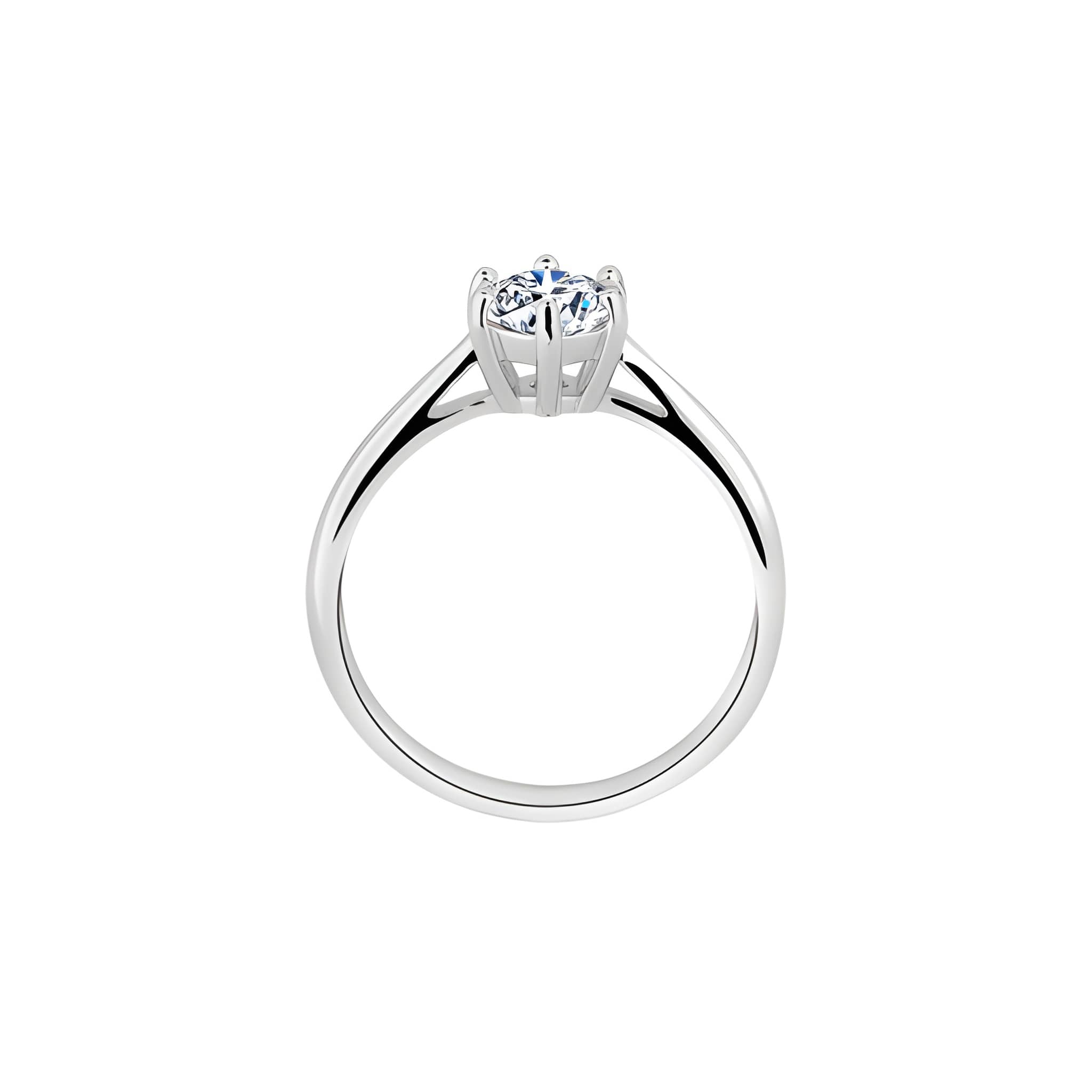 Six-claw Moissanite Silver Ring